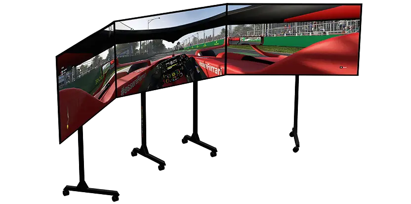 Next Level Racing Stojak Na 3 Monitory widok od lewej strony